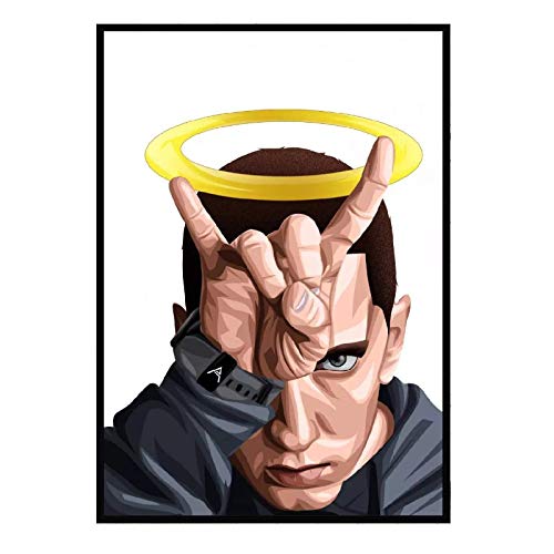 Eminem Aka Slim Shady Music Rapper Canvas Wall Art Print Póster moderno Cuadros de pared Decoración para sala de estar-Múltiples opciones de tamaño (enmarcado/sin marco)