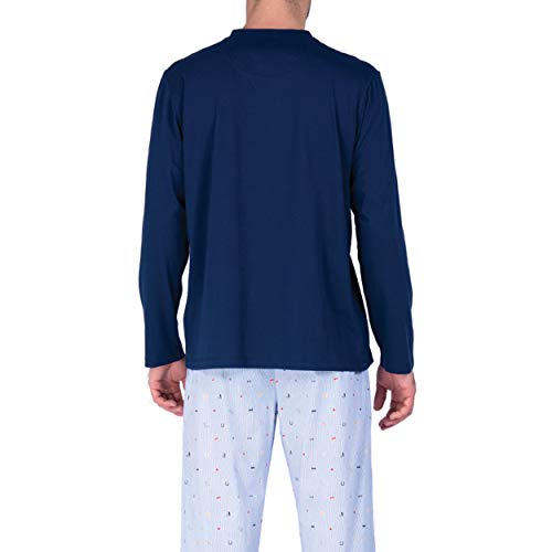 Eminence Faites VOS Jeux Pijama, Azul (Marine Rayure Casino 5017), Medium (Talla del Fabricante: 3) para Hombre