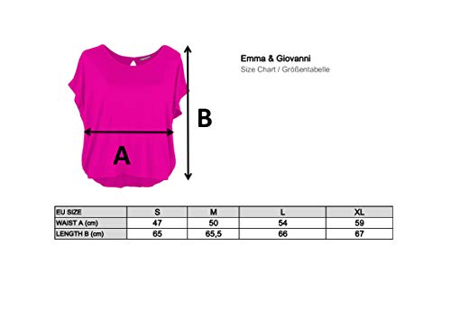 Emma & Giovanni - Tshirt/Blusa (Made In Italy) - Mujer (Rojo, L)