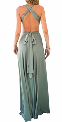 EMMA Mujeres Falda Larga de Cóctel Vestido de Noche Dama de Honor Elegante sin Respaldo