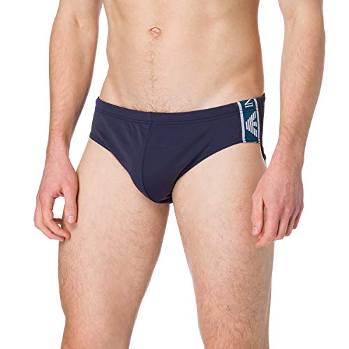 Emporio Armani Swimwear Brief Bold Logo Tape Bañador, Black, 46 para Hombre