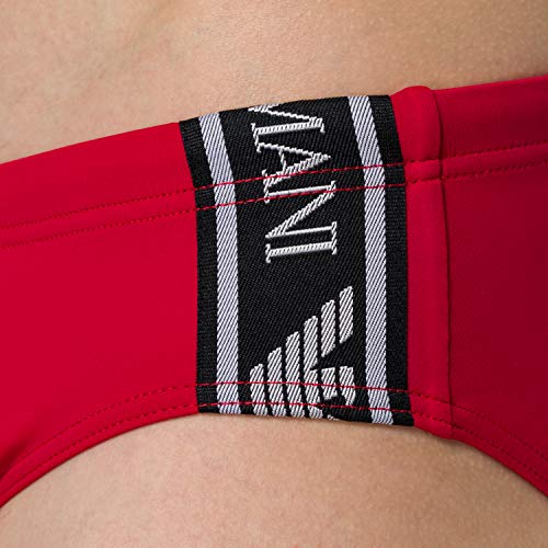 Emporio Armani Swimwear Brief Bold Logo Tape Bañador, Black, 46 para Hombre