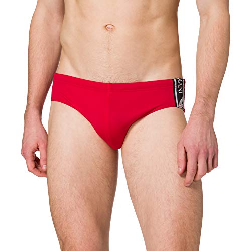 Emporio Armani Swimwear Brief Bold Logo Tape Bañador, Black, 46 para Hombre