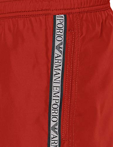 Emporio Armani Underwear Mens Woven Boxer Bañador, Rojo (Rossol 00074), Medium (Talla del Fabricante: 50) para Hombre