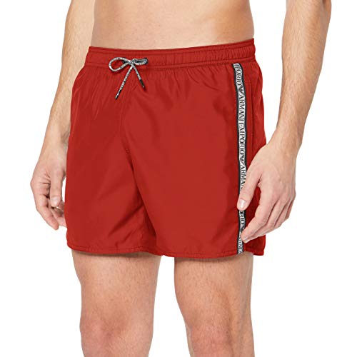 Emporio Armani Underwear Mens Woven Boxer Bañador, Rojo (Rossol 00074), Medium (Talla del Fabricante: 50) para Hombre