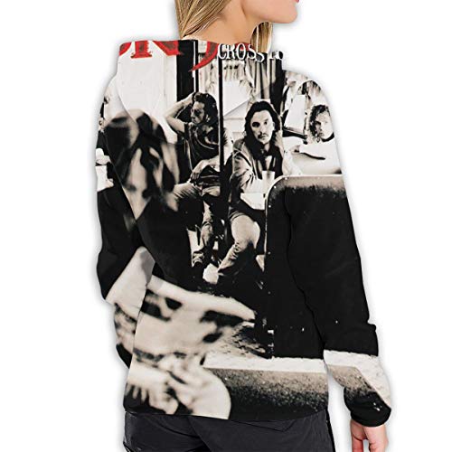 ENGXINYANJING Bon Jovi Cross Road - Sudadera con capucha para mujer, estilo casual, de manga larga, con bolsillos, color negro