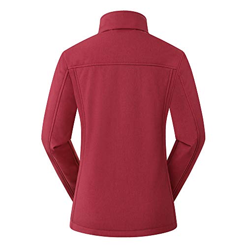 Eono Essentials - Chaqueta de softshell para mujer (rojo oscuro jaspeado, XL)|Chaqueta invierno mujer