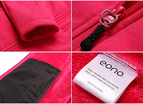 Eono Essentials - Chaqueta de softshell para mujer (rojo oscuro jaspeado, XL)|Chaqueta invierno mujer