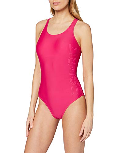 Esprit Ocean Beach Ay Logo Swimsuit bañadores, Rosa (Pink Fuchsia 660), 40 (Talla del Fabricante: 38) para Mujer
