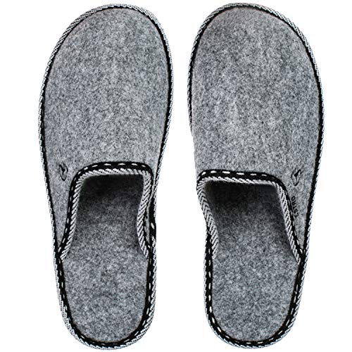 ESTRO Zapatillas De Casa Hombre Zapatillas Fieltro Pantuflas Casa Hombre F14 (Gris, 45)