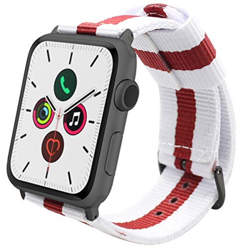 ESTUYOYA - Pulsera de Nailon Compatible con Apple Watch Colores Bandera de Inglaterra Ajustable Deportiva Casual Elegante para 42mm 44mm Series 6/5 / 4/3 / 2/1 / SE/Nike+