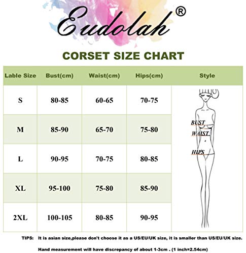 EUDOLAH Bustier Mujer Cocktail Party Corsé Carnaval Shaper Steampunk Clásico Vestido Elegante de Noche en Encaje Floral Top Bola de Fin Año(b-Blanco,Medium)