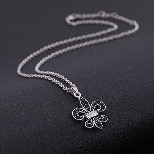 EUEAVAN Collar clásico de Flor Medieval de lis Lily para Hombre y Mujer