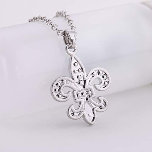 EUEAVAN Collar clásico de Flor Medieval de lis Lily para Hombre y Mujer