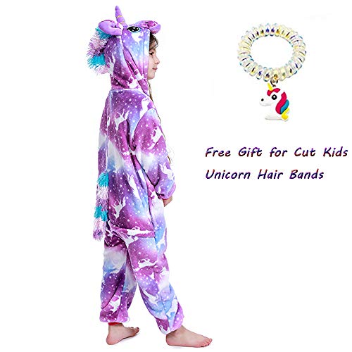 EuHigh Niños Pijama de Unicornio Suave Franela Uno Trozo Animal Disfraz Muchachas Regalo Cosplay Víspera de Carnaval Loungewear