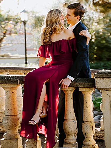Ever-Pretty A-línea Vestido de Noche Verano para Mujer Borgoña 40