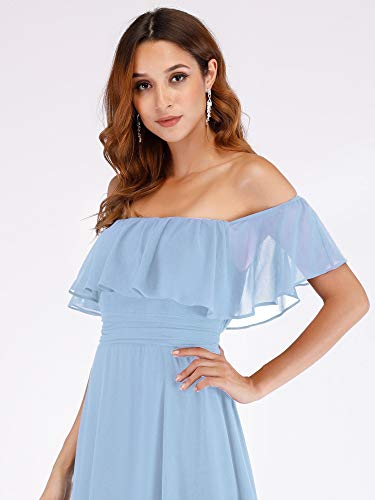 Ever-Pretty A-línea Vestido de Noche Verano para Mujer Cielo Azul 38