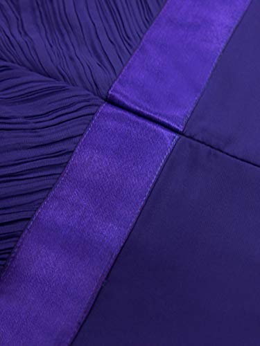 Ever-Pretty Vestido de Fiesta Noche Largo para Mujer Cuello V Manga Corta Talla Grande Azul Zafiro 50