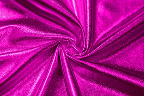 EXCHIC Mujer Falda Skater Acampanada Metálica Brillante (M, Rosa roja)