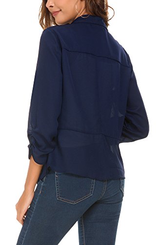 EXCHIC Robe Moulante à Manches Longues Pour Femmes Robe Moulante à Col Roulé Confortable (S, Azul Marino)