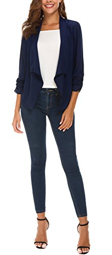 EXCHIC Robe Moulante à Manches Longues Pour Femmes Robe Moulante à Col Roulé Confortable (S, Azul Marino)