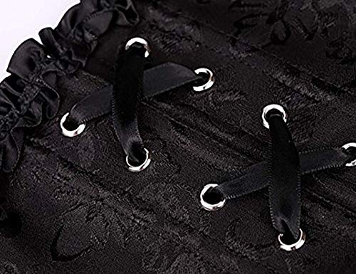 EZSTAX - Corsé de encaje para el vientre, estilo vintage, corpiño, para mujer Negro XXXXXXL