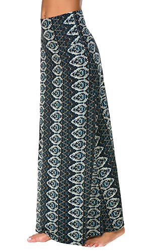 Falda Larga Maxi de Impresión de Estilo Bohemio de Las Mujeres Falda Ocasional (XL, 2)