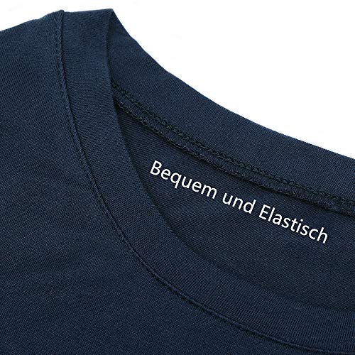 Falechay Vestidos Mujer Verano Casual de Camiseta Suelto Cuello Redondo Basico Color Sólida Multifuncional Vestido Azul XXL