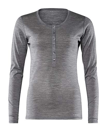 Falke Ropa Interior Silk Lana Manga Larga Camiseta, otoño/Invierno, Mujer, Color Color Gris, tamaño Medium
