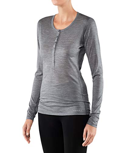 Falke Ropa Interior Silk Lana Manga Larga Camiseta, otoño/Invierno, Mujer, Color Color Gris, tamaño Medium