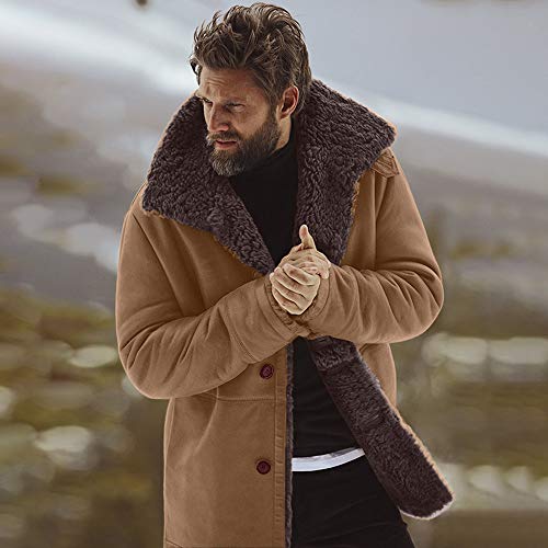 FAMILIZO Abrigos Hombres Invierno De Los Hombres Piel De Oveja Chaqueta Caliente De Lana Forrada Montaña Chaquetas De Cordero Falso Chaquetas Abrigos Hombre Invierno Largos Tallas Grandes