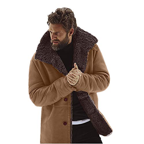 FAMILIZO Abrigos Hombres Invierno De Los Hombres Piel De Oveja Chaqueta Caliente De Lana Forrada Montaña Chaquetas De Cordero Falso Chaquetas Abrigos Hombre Invierno Largos Tallas Grandes