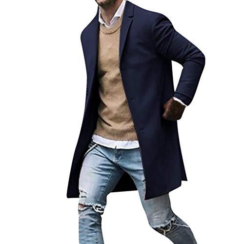 FAMILIZO Abrigos Hombres Otoño De Invierno Botón Slim Manga Larga Chaqueta De Trinchera Capa Superior Blusa Chaquetas Abrigos Hombre Invierno Largos Tallas Grandes