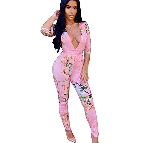 FAMILIZO Monos Mujer Fiesta Elegantes Cortos Verano Monos Mujer Largos Ajustado Mujeres Sexy Bodycon Manga Larga África Imprimir Mono con Cuello En V