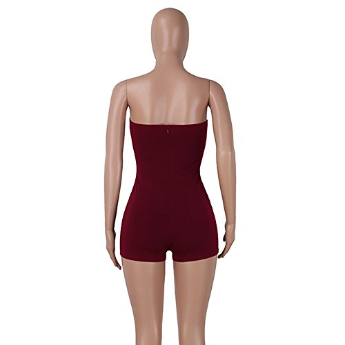 FAMILIZO Monos Mujer Fiesta Elegantes Cortos Verano Monos Mujer Largos Ajustado Sexy Mujeres Verano De Hombro con Cordones Corto Sólido Corto Jumpsuit Mameluco We/S