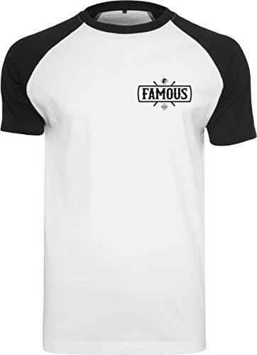 Famous Stars and Straps Camiseta para Hombre con Parche, Hombre, Camiseta, FA023, Blanco/Negro, XX-Large