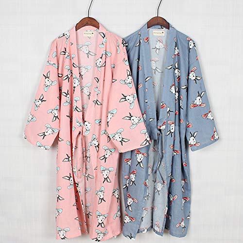 Fancy Pumpkin Bata de algodón JaponesaBata de Pijama Kimono [Flor C] para L Gray001