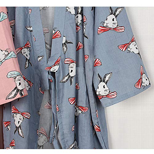 Fancy Pumpkin Bata de algodón JaponesaBata de Pijama Kimono [Flor C] para L Gray001