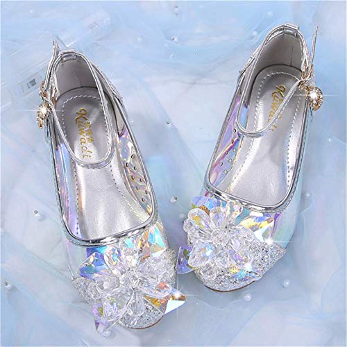 Fanessy Zapatos de Vestir de Lentejuelas de Princesa de Tacones Altos para niñas Zapatos de Baile de Tango Latino para niños Fiesta de Navidad de Halloween Cosplay Zapatos de Cristal Fluorescente