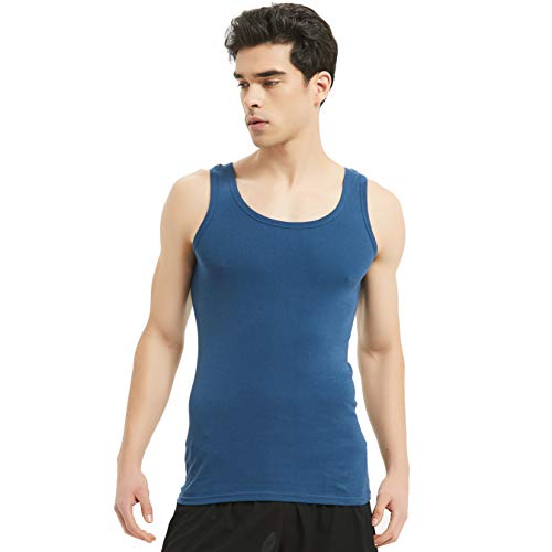 FARCHAT Hombres Camiseta Tirantes Hombre 5 Piezas De Algodón Cómodo Múltiples Colores Y Tamaños Negro Blanco Azul Marino XXL