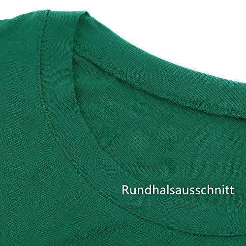 FARCHAT Vestidos Mujer Suelto Casual de la Camiseta Cuello Redondo Vestido Ejercito Verde XXL