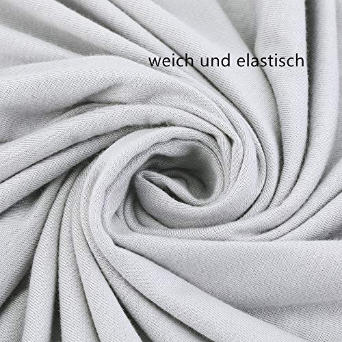 FARCHAT Vestidos Mujer Suelto Casual de la Camiseta Cuello Redondo Vestido Gris L