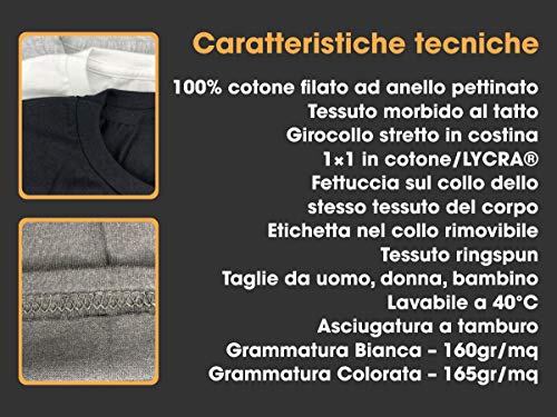 fashwork Camisetas divertidas con alcohol, para hombre y mujer, camiseta divertida con frase divertida en inglés «Ci Vuole Calma y Prosecco Freddo» Nero Uomo M