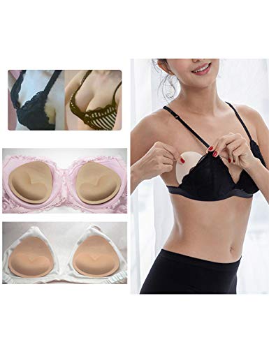 FBBULES 3 Pares de Insertos de Almohadillas para Sujetador - Almohadilla para el Pecho Extraíble Copas Reforzadoras de Senos en Forma de Triángulo para Traje de Baño, Bikini, Vestido de Novia