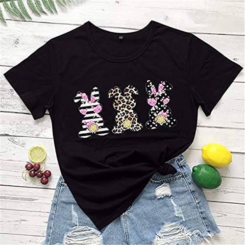 FCYOSO Happy Easter - Camiseta de manga corta para mujer con estampado de huevo