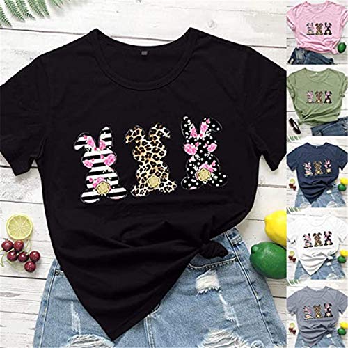 FCYOSO Happy Easter - Camiseta de manga corta para mujer con estampado de huevo