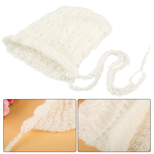 Fdit Socialme-EU Lindo Bebé Recién Nacido Infantil Tejer Sombrero Fotografía Trajes Suministros(Blanco)