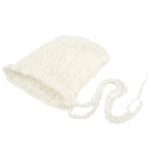 Fdit Socialme-EU Lindo Bebé Recién Nacido Infantil Tejer Sombrero Fotografía Trajes Suministros(Blanco)