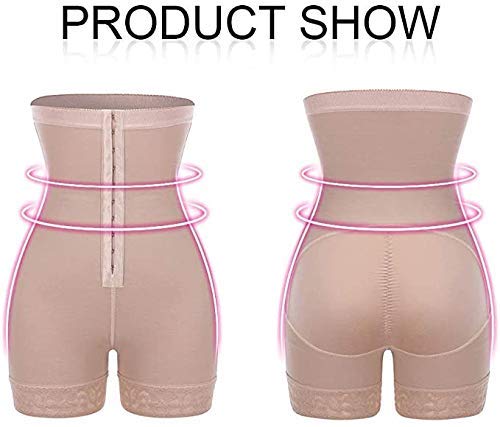 FeelinGirl Faja Reductora de Cintura Alta Patalón Modelador para Mujer Shapewear Lumbar Adelgazante Thigh Slimmer Beige Cintura 66-72cm(S/Talla 36)