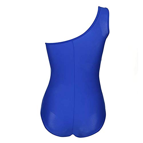 FeelinGirl Mujer Monokini con Uno/Dos Tirantes Traje de Baño de Una Pieza Talla Grande Un Tirante-Azul M/Talla 42